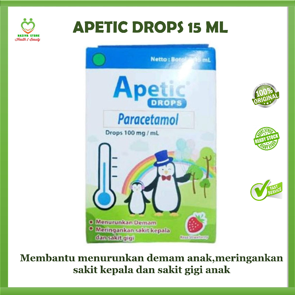 APETIC DROPS 15ml - Obat Paracetamol Bayi Menurunkan Demam - Obat demam bayi