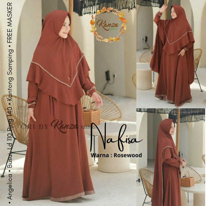 GAMIS SYARI SET JILBAB ELEGAN JILBAB PANJANG BELAKANG