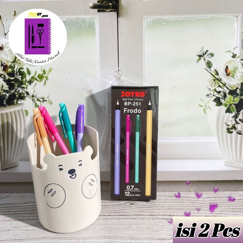

PULPEN JOYKO (2 PCS) FRODO BP-251 PEN GEL TINTA HITAM BOLPEN BALLPOINT ALAT TULIS KEKINIAN ORIGINAL COD