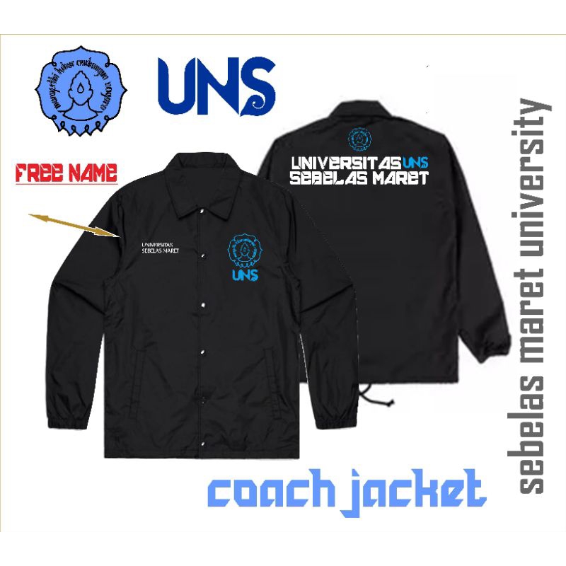 Jaket Coach Universitas Sebelas Maret UNS FREE NAME