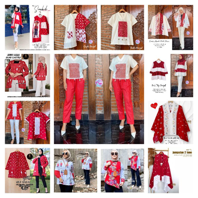 Atasan Wanita EXCLUSIVE LIMITED EDITION KEMERDEKAAN RI Batik Jumputan  Solo Handmade