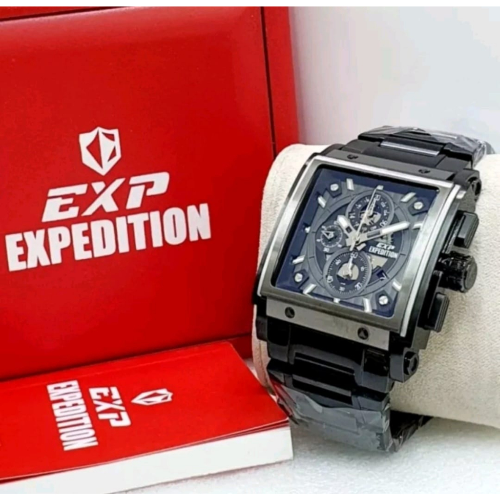 PROMO JAM TANGAN ARLOJI PRIA COWOK ORIGINAL EXPEDITION EXP EKSPEDITION E6731 STAINLESS STEEL RANTAI 