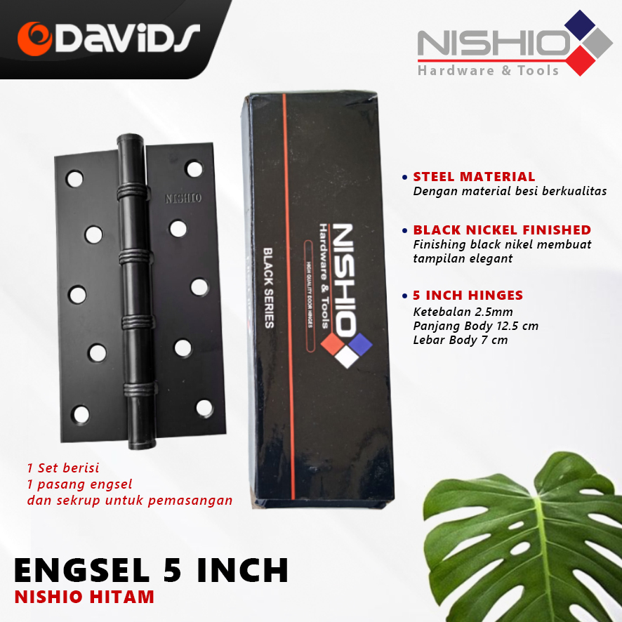 Bamboogrove_ Engsel Pintu Jendela Rumah Kamar Esel Ensel Besi Hitam 5 Inch