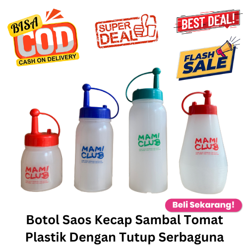 [BISA COD] PROMO Botol Saos Kecap Sambal Tomat Plastik Dengan Tutup Serbaguna Botol Plastik Botol Sa