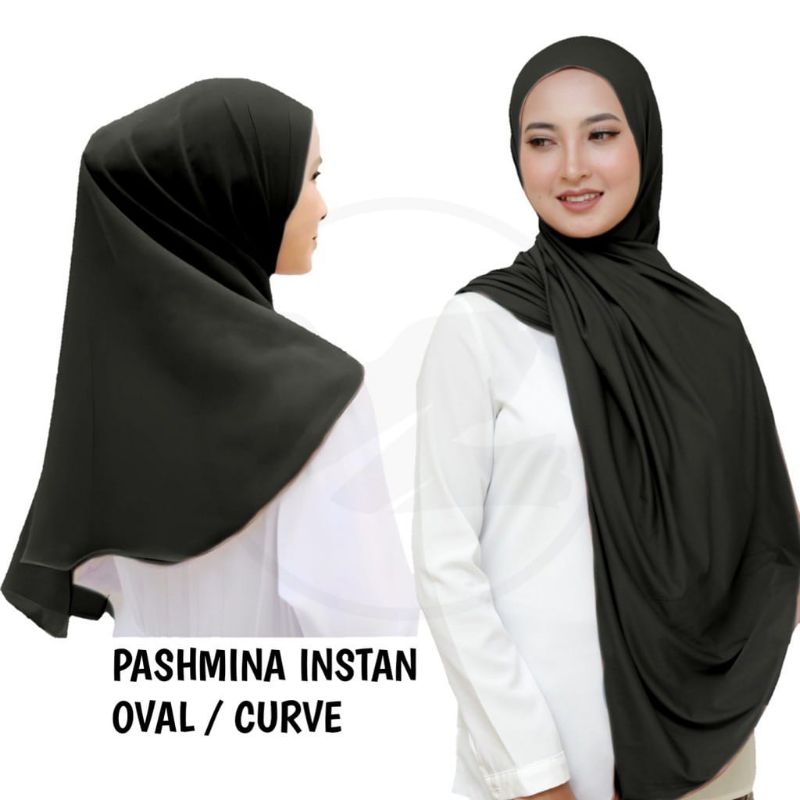 Pasmina instan Jersey Oval / Pasmina Oval Curve Jersey premium