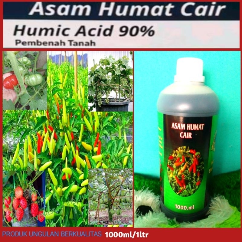 asam humat cair kemasan 1 liter asam humat plus acid 90% humic acid pupuk organik