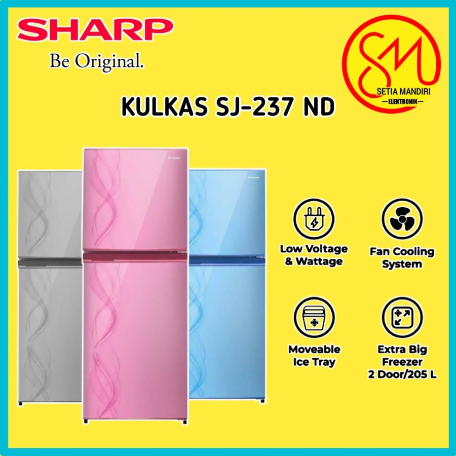 KULKAS SHARP SJ 237 ND LEMARI ES 2 PINTU SJ237ND SJ 237ND