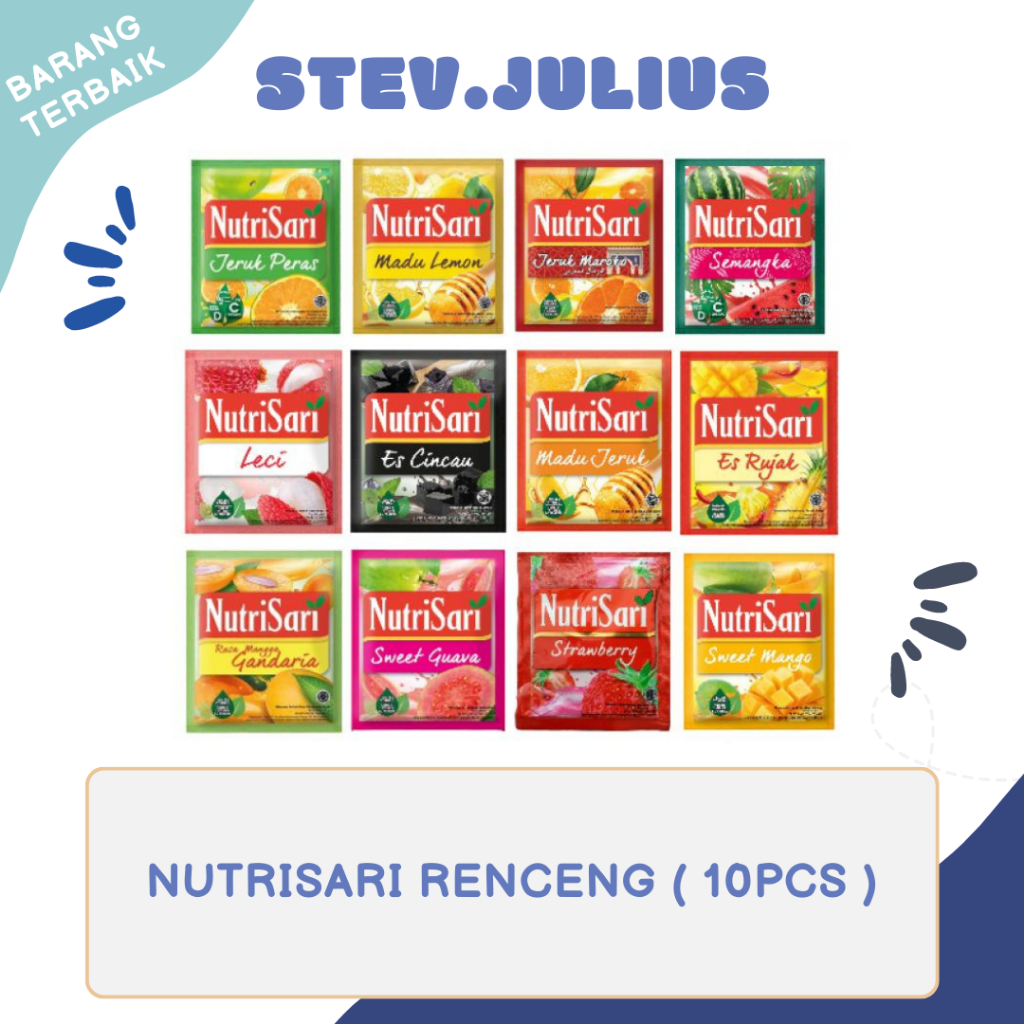 

nutrisari sachet renteng 10bks x 14gr renceng -stev julius