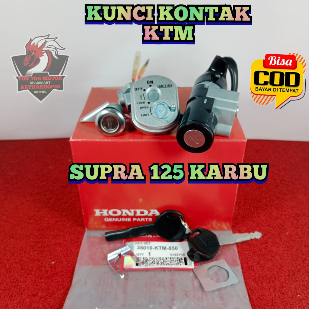 Kunci Kontak Set + Kunci Jok KTM Honda Motor Supra X 125 Karbu Kunci Motor Supra 125 1 Set Presisi K