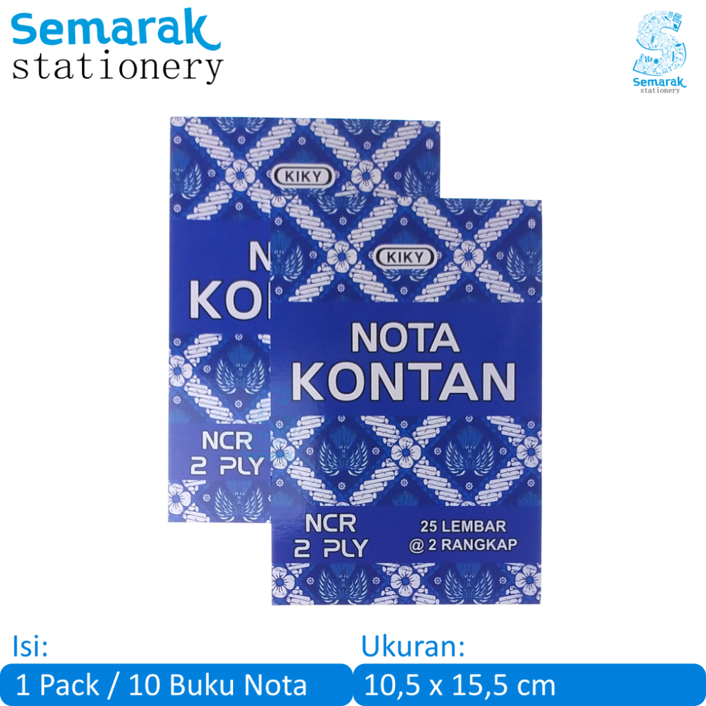

Kiky Nota Kontan Bon Kecil NCR 2 Ply [1 Pack / 10 Pcs / 25 Lembar]