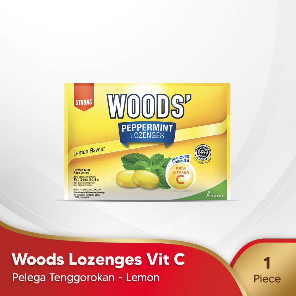 

Woods Lozenges Lemon Vitamin C - Pelega Tenggorokan