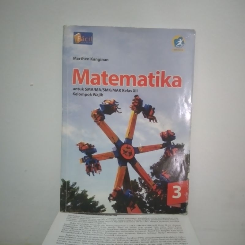 BUKU MATEMATIKA WAJIB UNTUK SMA KELAS 12 | FACIL