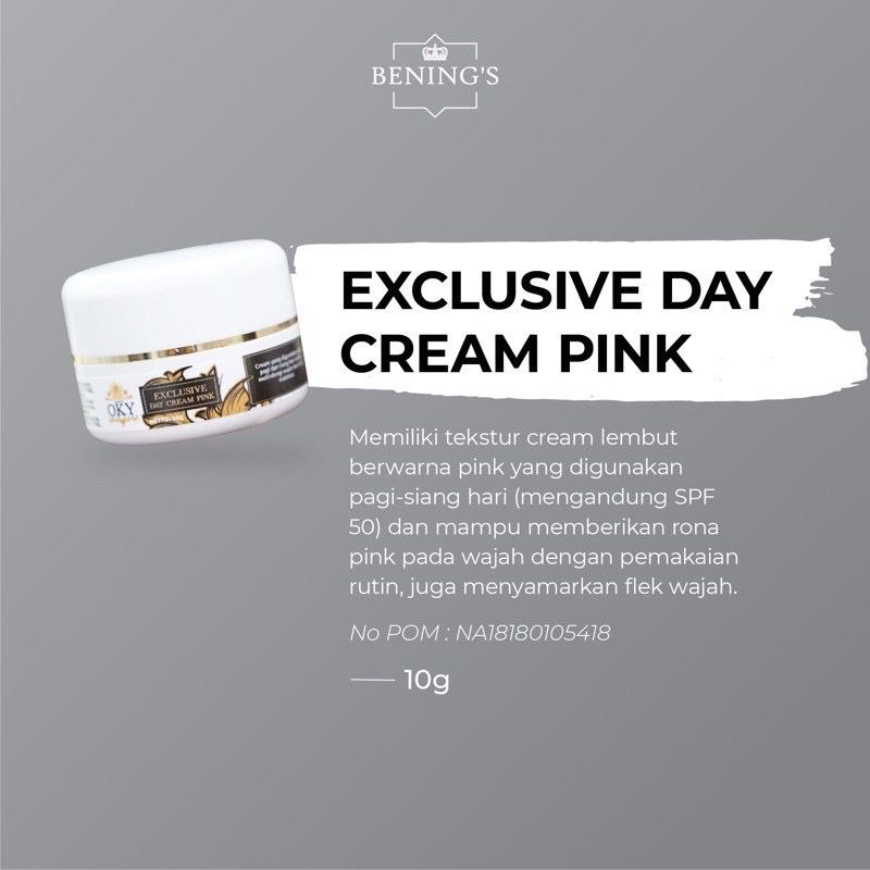 Exclusive Day Cream Pink | by Dr Oky Pratama | Benings Skincare | Bening Skincare |
