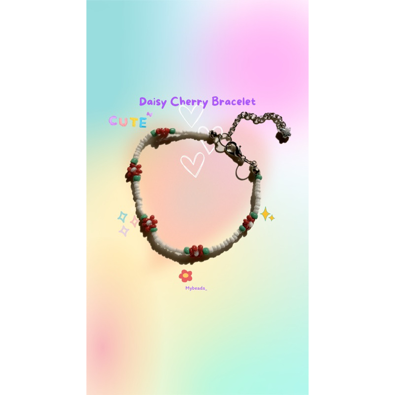 daisy cherry bracelet beads