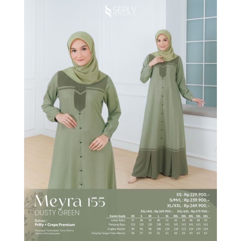 TERMURAH | BEST SELLER | DRESS GAMIS CASUAL FORMAL DAILY MEYRA 155 NEW BY SEPLY | DUSTY GREEN | CAME