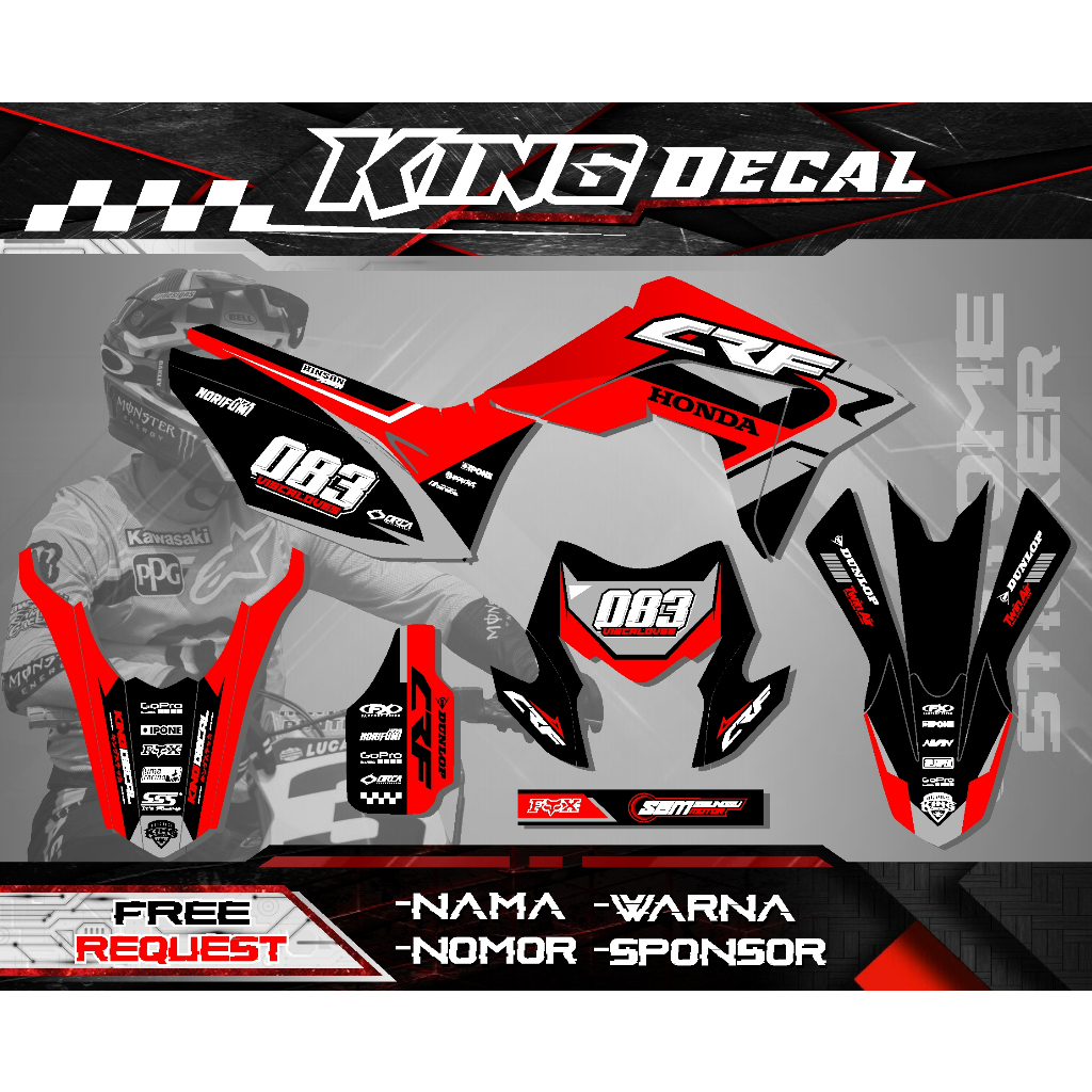 DECAL CRF 150 L FREE CUSTOME DESIGN STIKER CRF 150 L FULL BODY