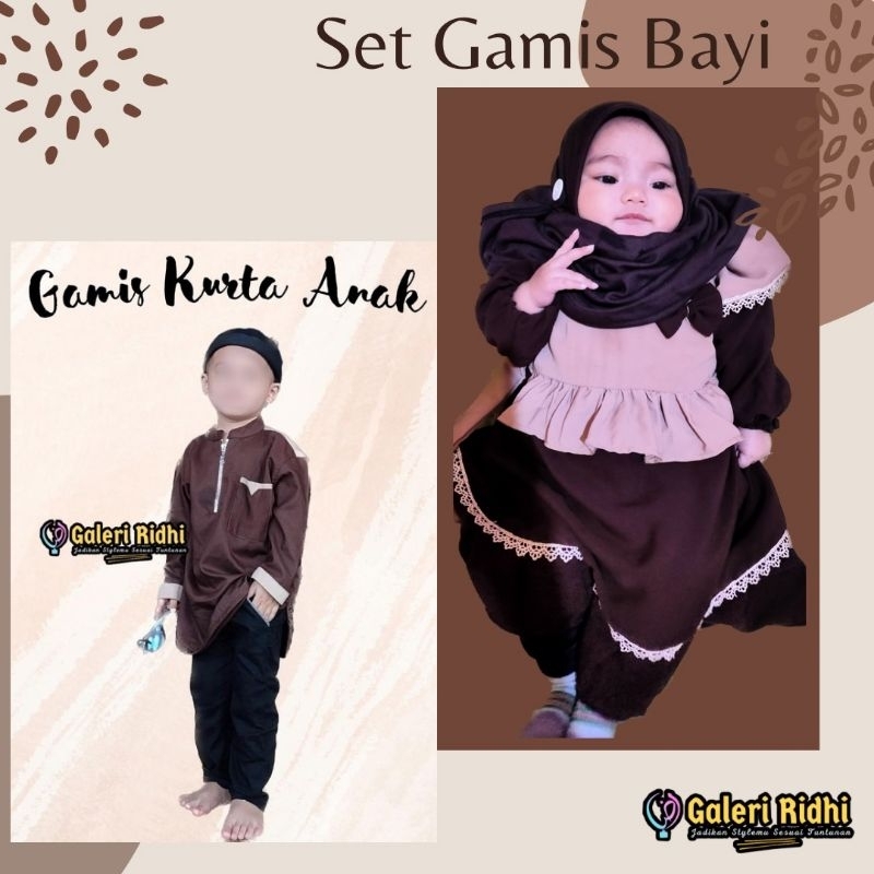 PRELOVED Set Setelan Gamis Plus Khimar Jumbo Pet Antem Cadar tali & Kurta Koko Pria Couple Pasutri A