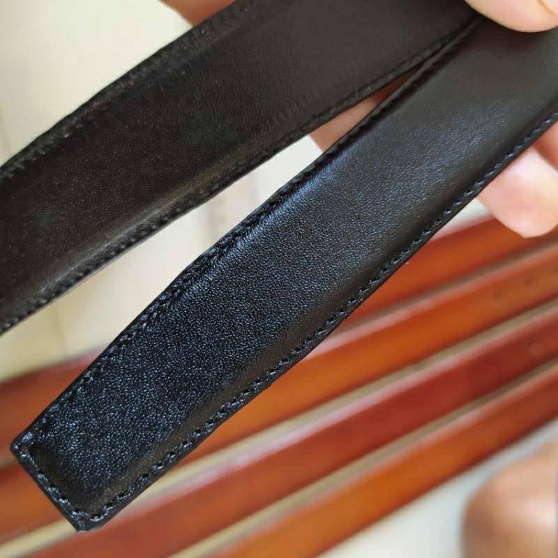 Ikat Pinggang Sabuk Gesper Kulit Sapi Asli Jahit Kosongan Tanpa Buckle