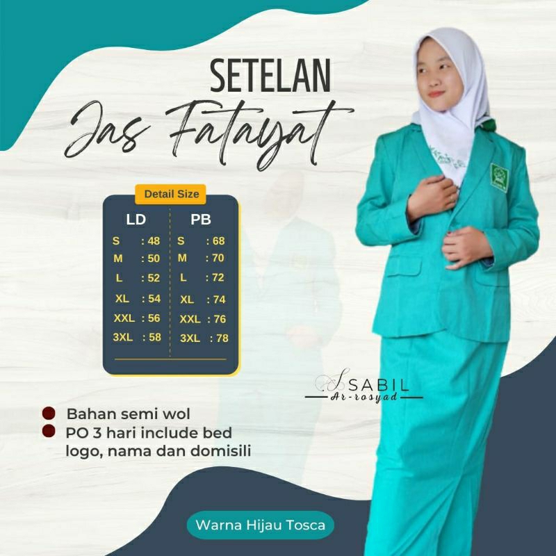 JAS FATAYAT NU NASIONAL WARNA HIJAU TOSCA