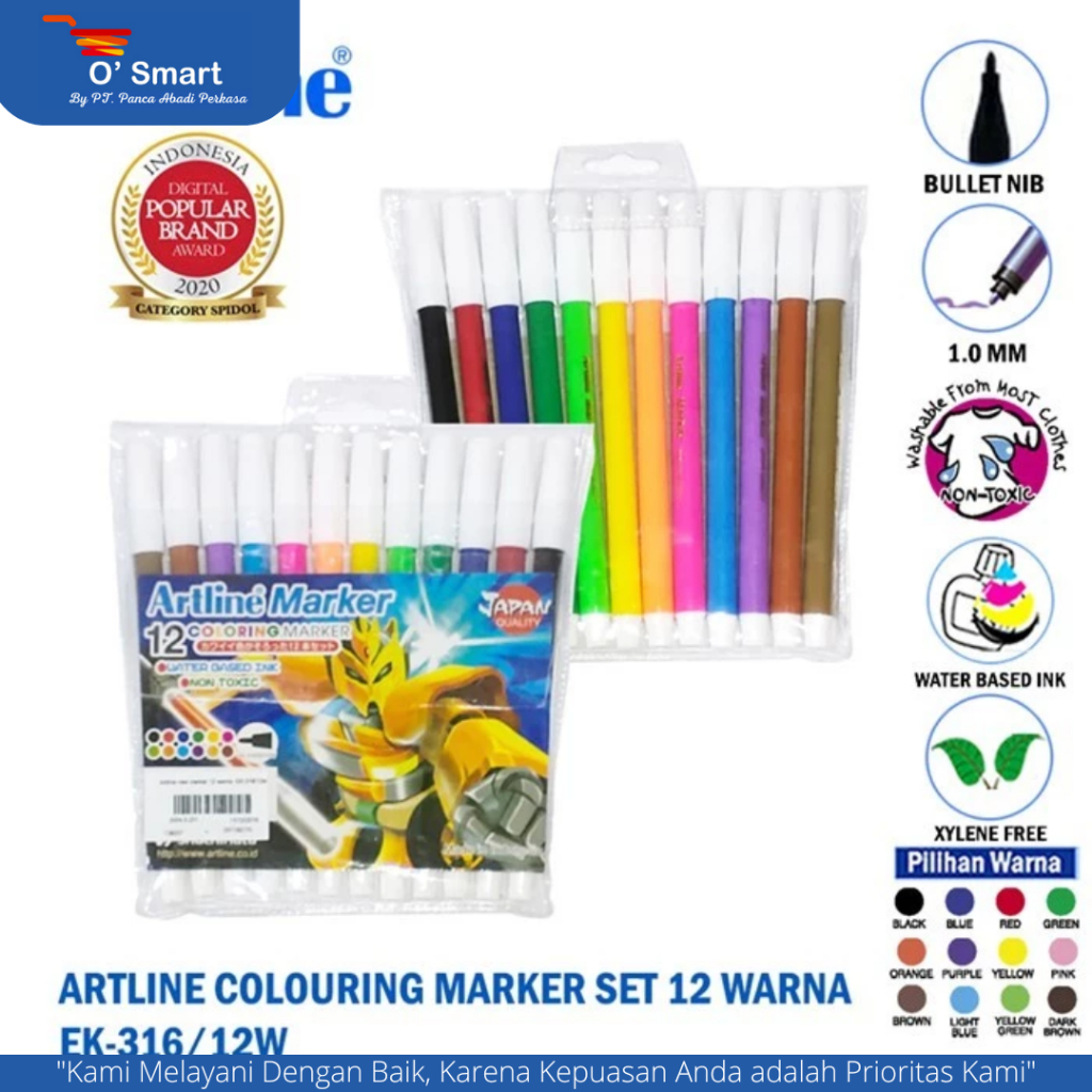 

Artline Spidol 12 Warna EK-316
