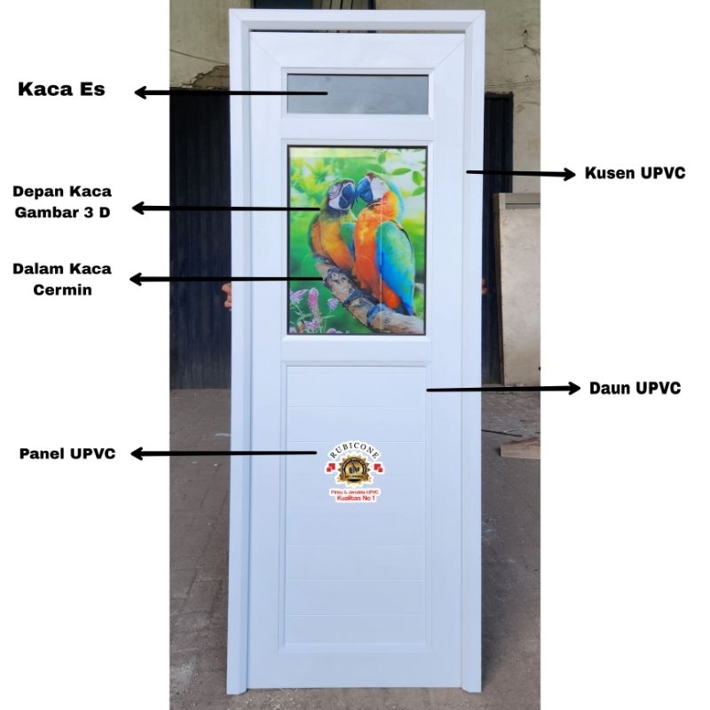Pintu Kamar Mandi Upvc Rubicon Premium M3D (Gambar 3dimensi)