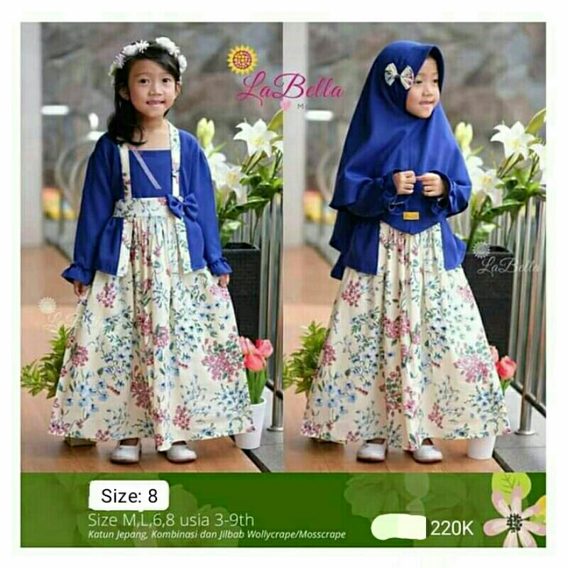 Gamis anak labella usia 8-9 Tahun