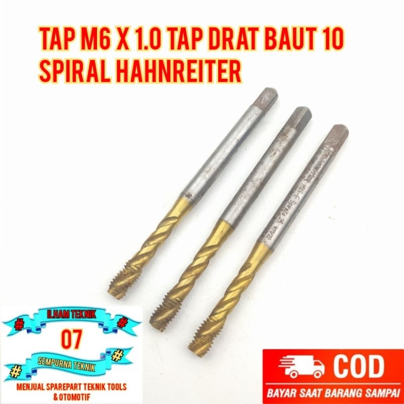 Tap M6 x 1.0 Tap Drat Baut 10 Spiral Hahnreiter Bukan Yamawa OSG
