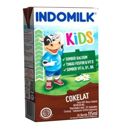 

INDOMILK KIDS Coklat Susu UHT rasa Coklat Kartonan isi 40 packs @115ml