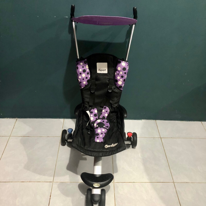 Stroller Cocolatte iSport Polkadot Ungu Hitam