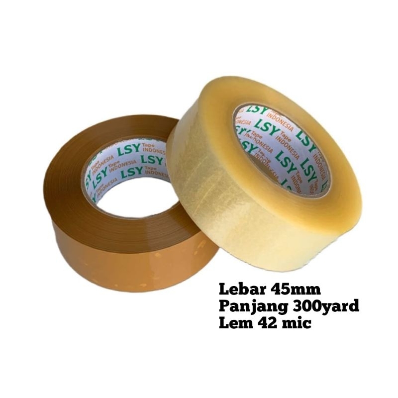 

lakban bening - cokelat harga ekonomis LSY TAPE 45mm x 300yard ( CHO )