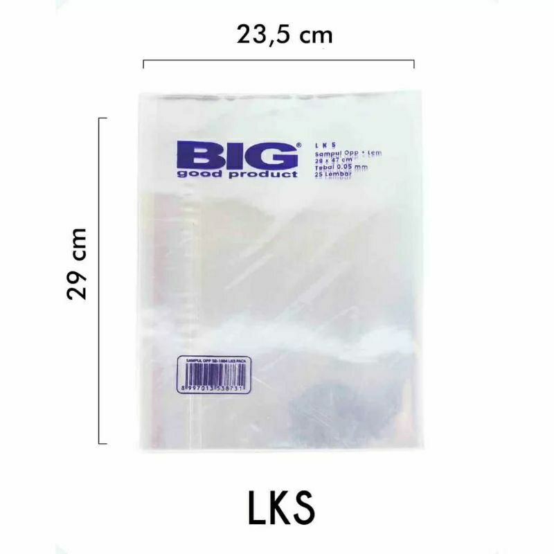

BIG sampul plastik OPP+LEM ukuran LKS isi 25pcs