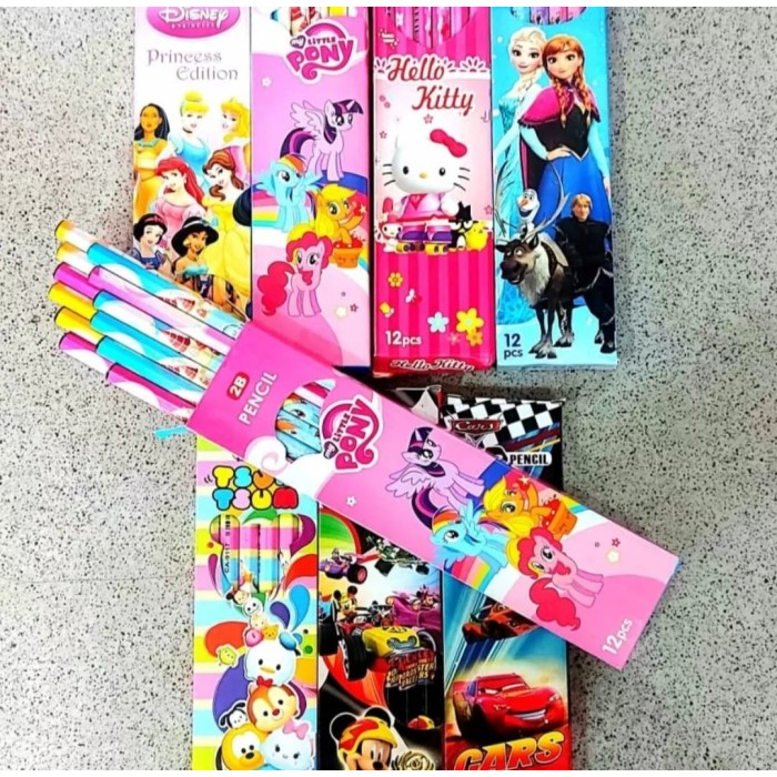 

12 PCS Pensil Tulis Tebal SEKOTAK Perlengkapan SD TK Anak Imut Lucu Gambar Tanpa Merk Selusin Cewek Cowok Kids School Peralatan Tulis Stationery Kertas Berkualitas Sekolah Menulis Motif Alat Karakter Laki Perempuan Girl Boy Murah Termurah Grosir Prakarya