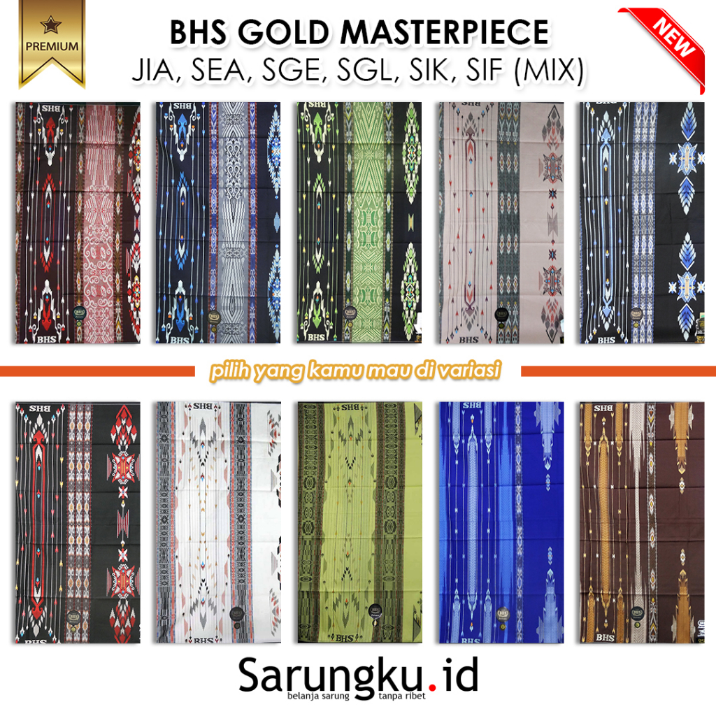 SARUNG BHS GOLD MASTERPIECE MOTIF JIA