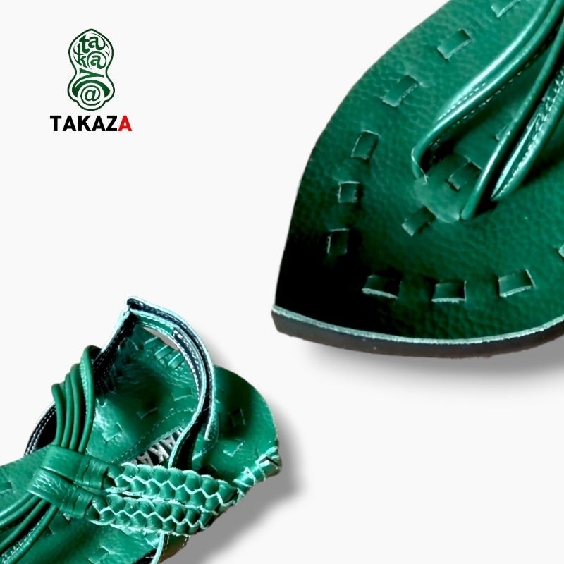 Takaza | Sandal Replika Terompah Nabi Full Warna Hijau Premium