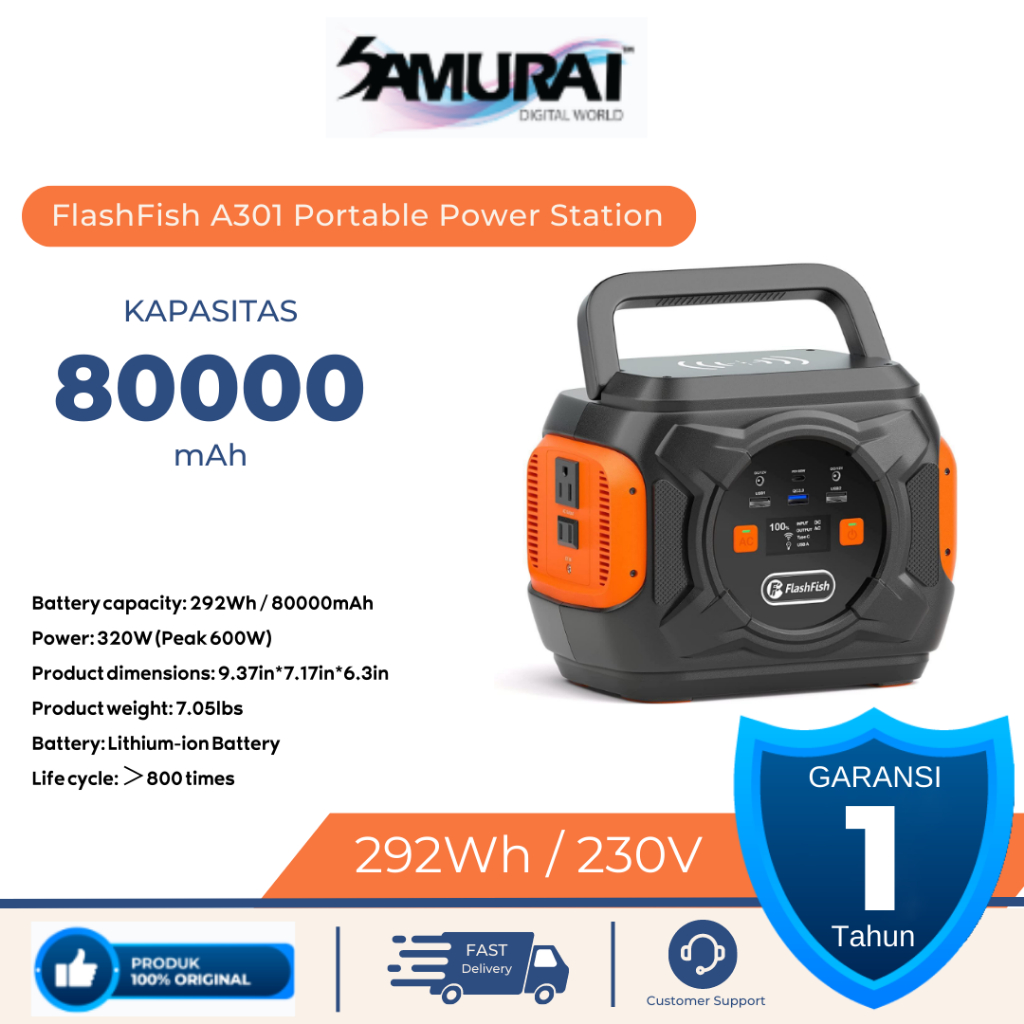Power Station Portable Flashfish A301 Solar Cell Tenaga Surya