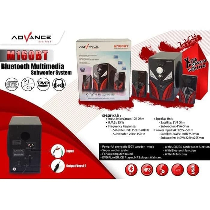 Speaker Advance M160BT Speaker Bluetooth Advance M160 BT