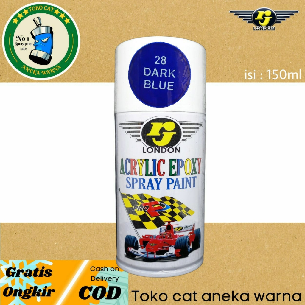 cat semprot 150cc dark blue biru tua dongker gelap rj london spray paint pilok pilox
