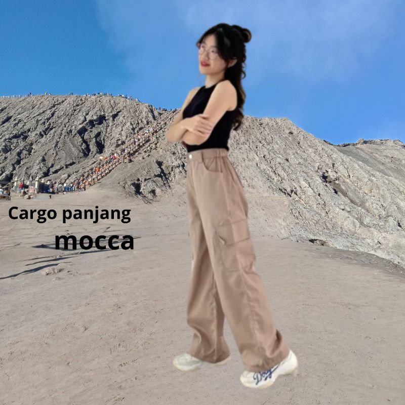 Celana Cargo Panjang Wanita-Celana Panjang Wanita Bahan Dril