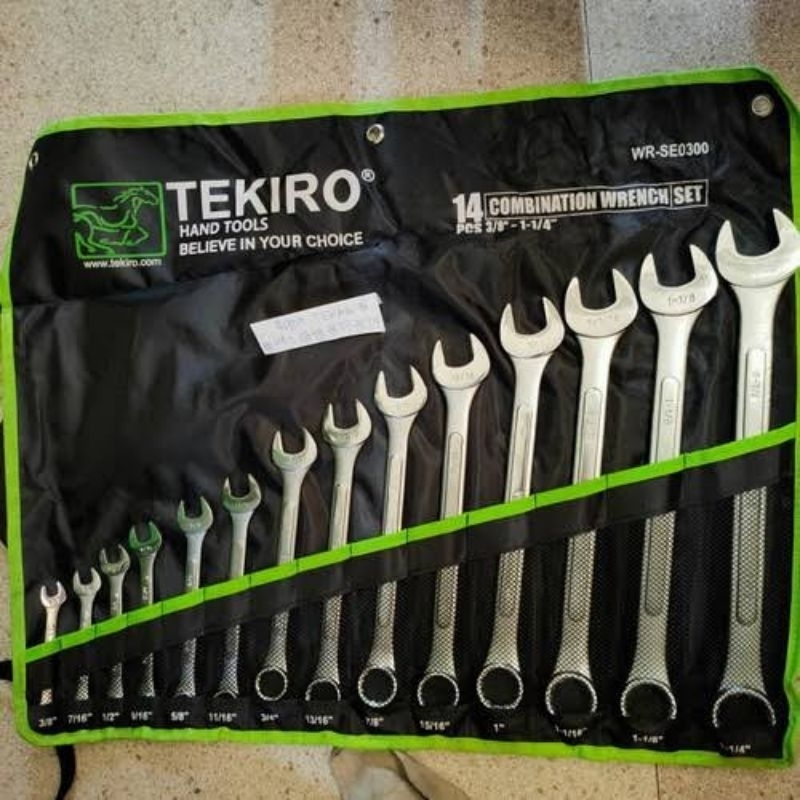 Tekiro kunci ring pas set 14 pcs ukuran 3/8" sampai 1 1/4" inch tekiro