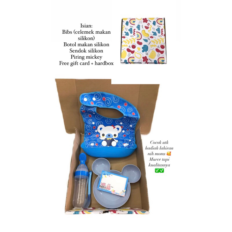Gift set hadiah bayi kotak komplit murah cewek cowok baju celana topi kaos kaki pontianak lucu adem 