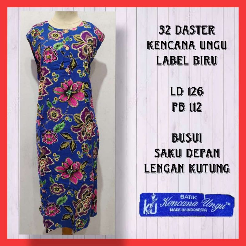 Daster Kencana Ungu Asli Batik Terbaru Kencono Labe Biru Wanita Kekinian Sexy Murah
