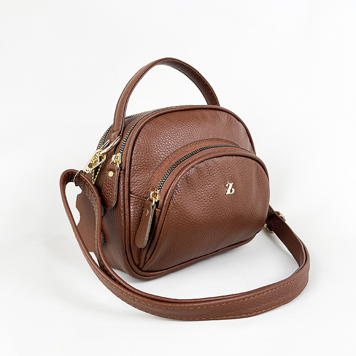 Tas Kulit Wanita ZHR Handle Bag Mini Bahan Kulit Sapi Asli Garut