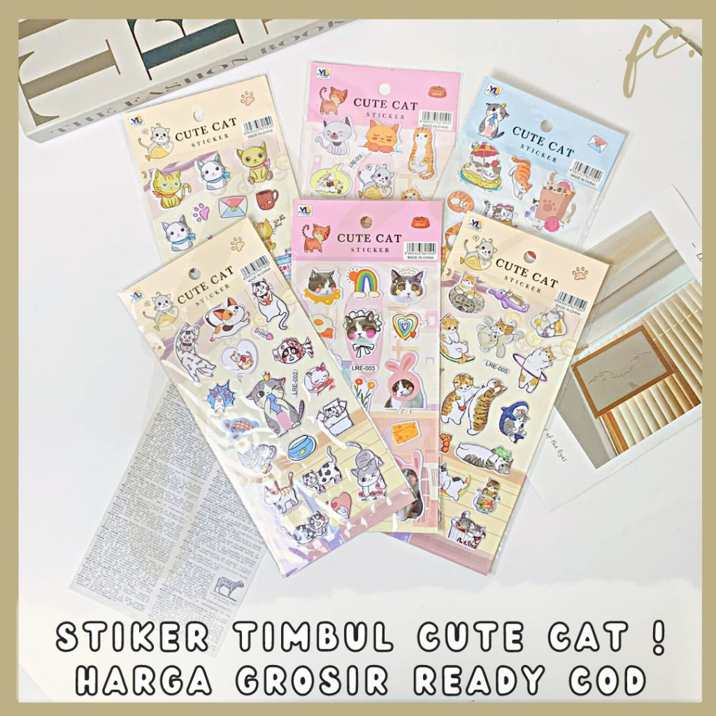 

1 Lembar Pcs Sticker Timbul 3D Cute Cat LRE-00 Momo Stiker Set Little Sweet Girl Gardening Beach Cafe Summer Waterproof Pastel Jurnal Scrapbook Diary Estetik Decoration Accessories Hampers Bingkisan Anak Harga Grosir Ready COD