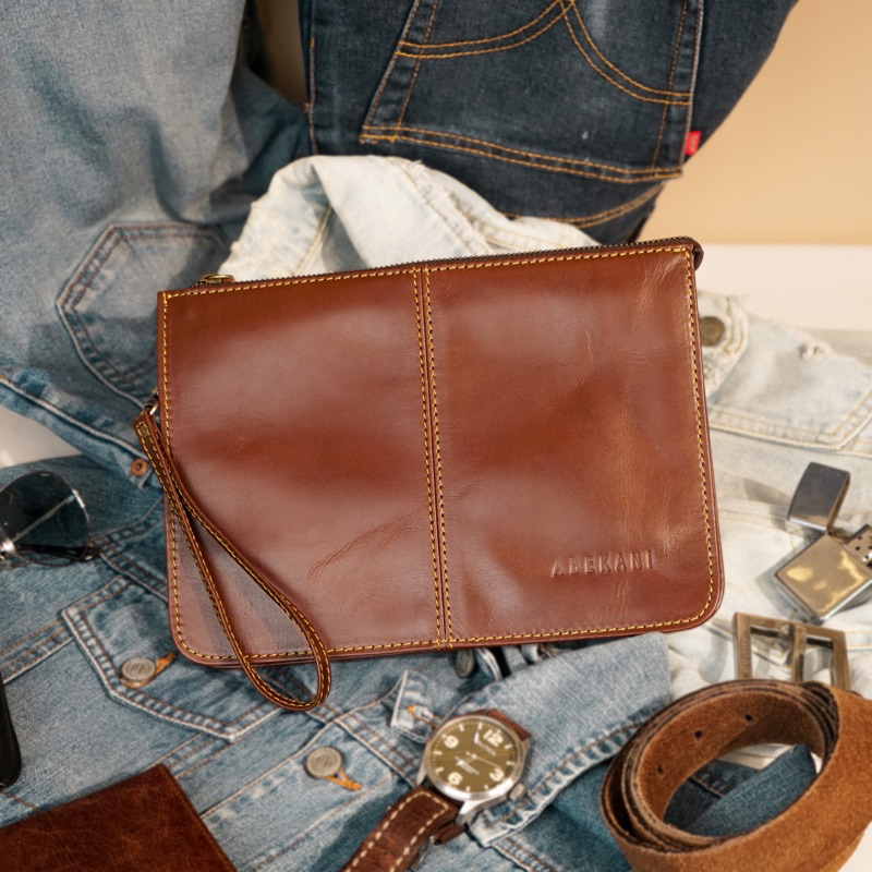 Clutch Kulit Pria mini clutch Old Fashioned style Abekani Men Clutch
