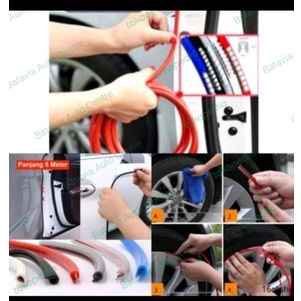 Karet List Warna Merah Body Kit Spakbor Fender Mobil Berkualitas