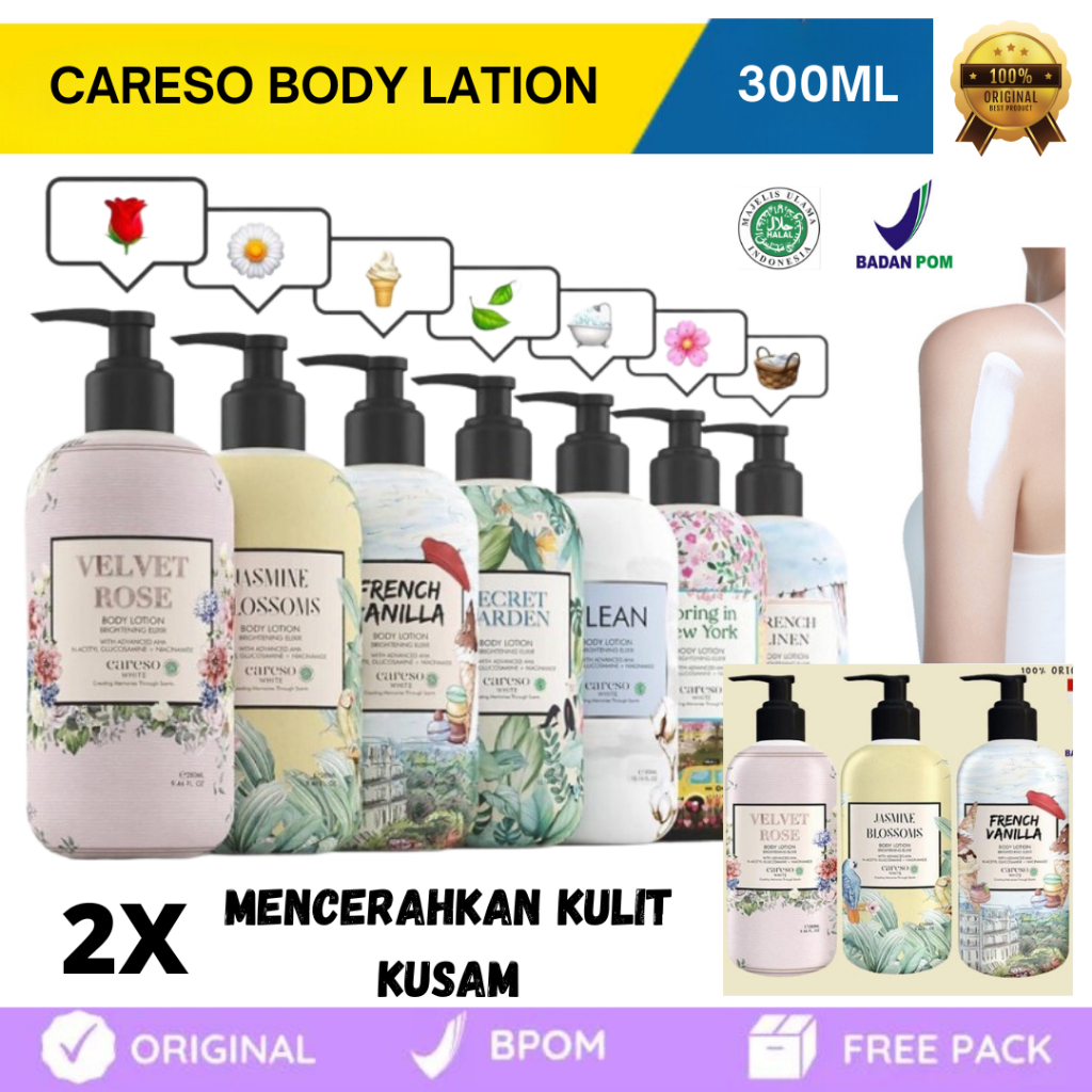 QUEENCOSMETICS - Body Lotion Collagen  Handbody Pemutih Kulit Body Lation Careso ORIGINAL | HALAL | 
