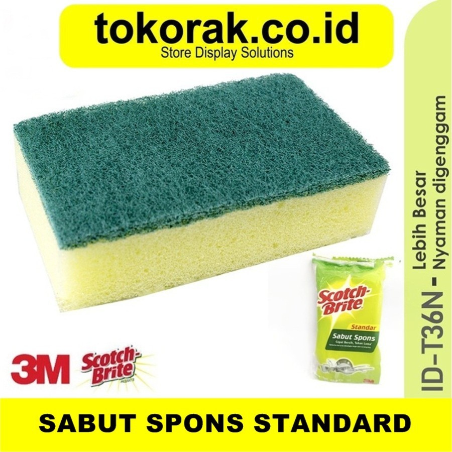 SCOTCH BRITE 3M SABUT SPONS CUCI PIRING STANDAR ID- T36N - TAPAS BUSA ID T36 T 36