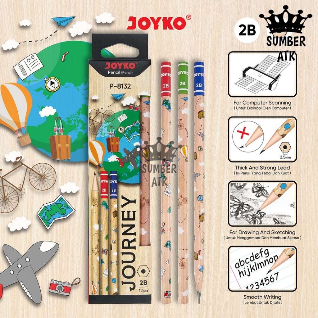 

Pensil Pencil Joyko P-8132 2B 1 Box 12 Pcs Journey