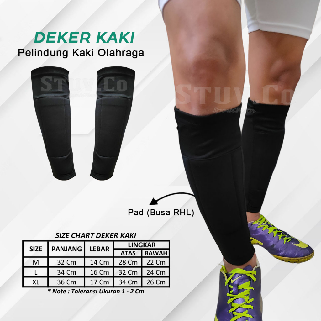 DEKER PELINDUNG KAKI OLAHRAGA MANSET KAKI SEPAKBOLA FUTSAL VOLI