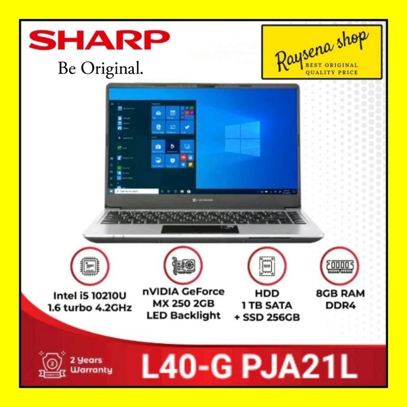 Dynabook Sharp Satellite Pro L40-G Pja21L 002005 Intel Core I5-10210U Quad Core nvdia mx250 L40 G PJ